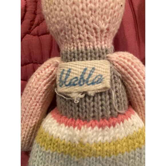 Blabla Crochet Knit Dolls Rattle Pair School Book & Sardine Cats Preowned - Picture 6 of 6